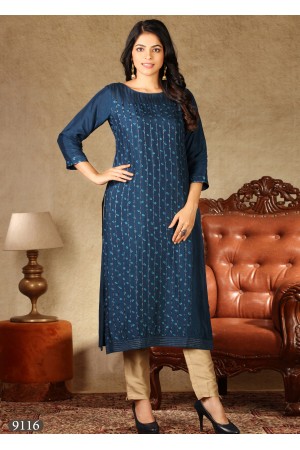 Dark Blue Georgette /Chiffon Kurti 